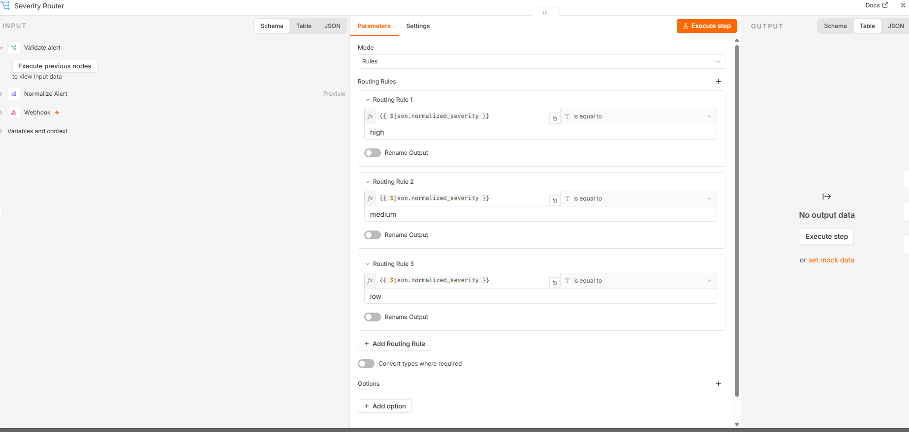 n8n alert normalization configuration