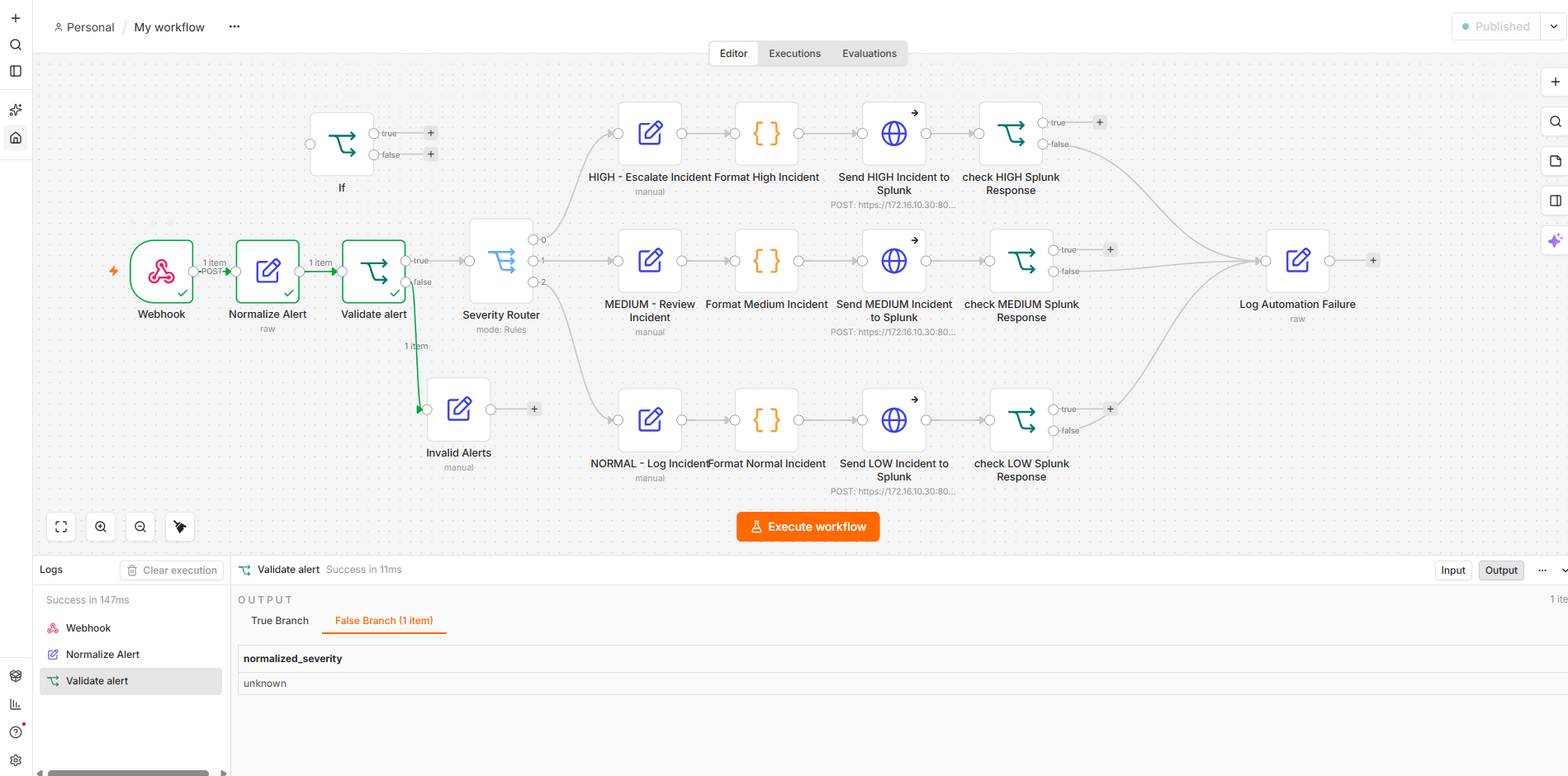 Complete n8n SOC security automation workflow